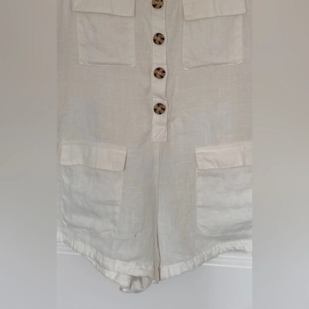 Rhythm 100% linen romper white size XS summer Revolve. Beach - Picture 11 of 11